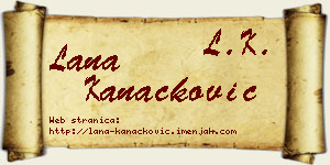 Lana Kanačković vizit kartica